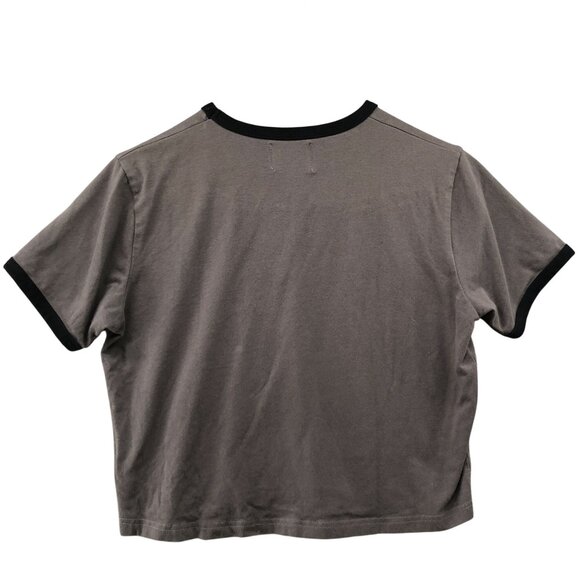 VTG 100% Electronic T Shirt Womens L Gray Short Sleeve Crewneck Cropped - Picture 2 of 9